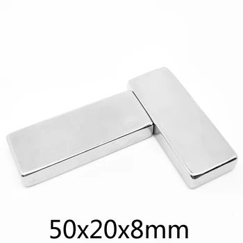 1/2/5TK 50x20x8mm Blokeerida Super Võimas Tugev Magnet Magnetid Leht N35 Quadrate Suur Alalise NdFeB Magnet 50x20x8 50*20*8