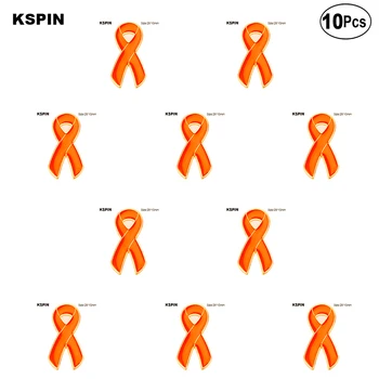 10tk Palju Oranž Aidsi Rinnamikrofon Pin Lipu embleem Sõle Sõrmed Märgid 
