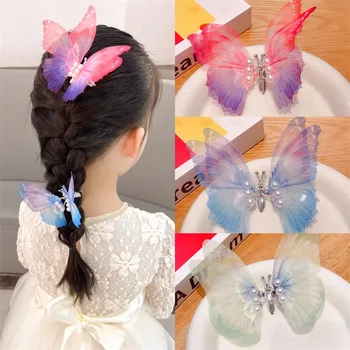 2023 Uus Ilus Liikuvad Tiivad Pearl Big Butterfly Juuksed Clip Tüdrukute Magus Juukseid Kaunistada Klambri Külge Kids Armas Juukseaksessuaaride
