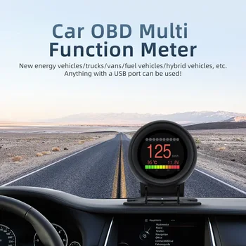 A205 HUD Auto Head Up Display Smart Alarm Arvesti Temperatuuri Näidik Digitaalne OBD2 Pinge Kiirus Meeter Auto Elektrooniline Monitor Näidik