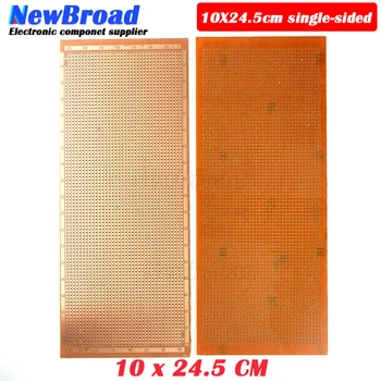 2TK 10*24.5 CM ühepoolne bakelite (pikk traat pad) 1.5 paks 2.54 kaugus universaalne universaalse trükkplaadi PCB