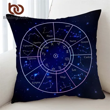 BeddingOutlet Kaksteist Tähtkuju Padjapüür Galaktika Tähed Padi Horoskoop Sinine Padi Hõlmab Scorpius Leo Funda Cojin