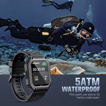 Smart Watch Meeste 5ATM Veekindel Smartwatch Naiste Sport Kellad Bluetooth Kõne Fitness Tracker Health Monitor Fitness