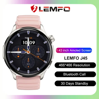 LEMFO J45 Amoled Smart Watch Mehed Bluetooth Kõne Smartwatch Mehed 2023 100+ Kellade Numbrilauad Sport Režiimid 1.43 Tolline 466*466 30 Päeva Elu