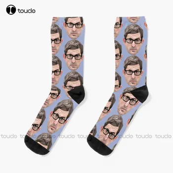Louis Theroux Madal Poly 2D Kunsti Sokid Valge Jalgpalli Sokid Meestele Jõulud Uue Aasta Kingitus 360° Digital Print Custom Personalized
