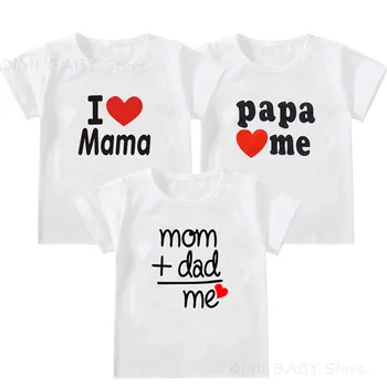 2020. aasta Uus I Love Papa Mama Lapsed tshirt Poiss, Tüdruk, t-särk Lastele Naljakas Pere Sobitamine Kids Top Tees Isa/emadepäeva Kingitus