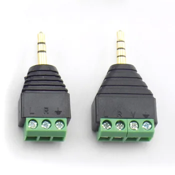 3.5 mm, 3 Poolust 4 Poolust isane Pistik Terminali 3pin 4pin Audio AUX kõrvaklappide adapter Kõrvaklappide Pesa Stereo Plug Solderless DIY
