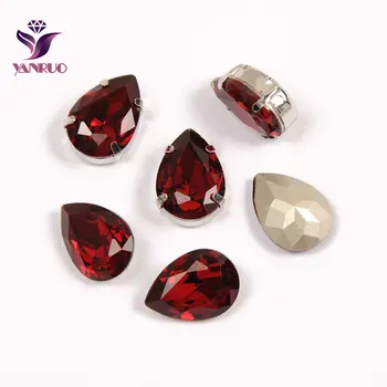 YANRUO Pisar Siam Punane Teemant Küünis Kive Õmblemine Kaunistused, Ehted Appliques Kalliskivid Käsitöö