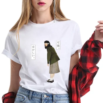 Hip-Hop Streetwear Harajuku Tüdruk Jaapani Kanji-Print T-Särk 2021 Mehed Suvel Lühikese Varrukaga Riietus Lahti Tops Tees