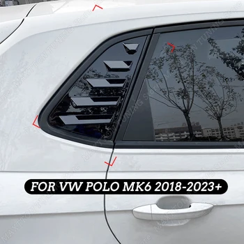 Paari tagaklaasi Spoiler Ventilatsioonirest Katik Kate VW Polo MK6 2018-2023+ Läikiv Must Välisilme Muutmine ABS Auto Tarvikud