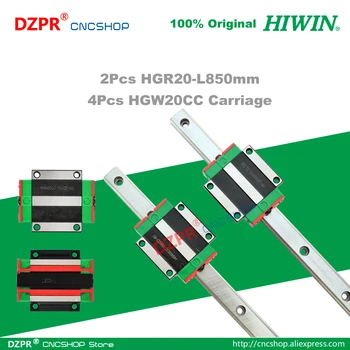 Algne HIWIN HGR20 Lineaarne Juhend 850mm 33.46 Raudtee HGW20CC Vedu Slide CNC Ruuteri Graveerimine Puidutööd Laser Masin