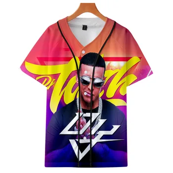 Räppar Daddy Yankee 3D Print Pesapalli T-Särk Naiste/Meeste Suvel Lühikesed Varrukad Pesapalli Jersey Kpop Tees T-Särk Teen Riideid