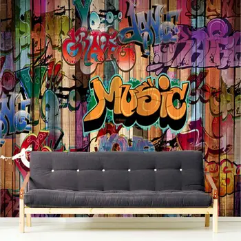 Street graffiti art tapeet kiri seina kaunistamiseks elutuba, magamistuba kohandatud isekleepuvad seinamaaling