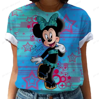 Suvel Naiste Pehme T-särk Graafiline T-Särk, Lühikesed Varrukad Crewneck T-särgid Naistele Tshirt Seksikas Disney Mickey Mouse Prindi Naljakas Särk