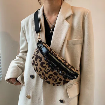 Naiste Talje Kott Kõrge Kvaliteediga Lõuend Rinna Pack Leopard Printida Moe õlakott, Fanny Pack Naiste Sügis Uus Trend Vöö Kotid