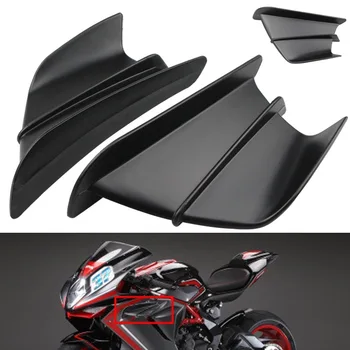 Mootorratta Winglet Tiiva Aerodünaamiline Komplekt Spoiler Must Yamaha Suzuki Kawasaki Honda H2/H2R Roller