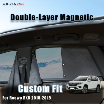 Custom Must Double-Layer Magnet Anti-UV Tumenevad Ja Soojusisolatsioon Auto Päikesevarju Kardina Eest Roewe RX8 2018-2019