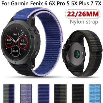 Quickfit Bänd Asendaja Garmin Fenix 6 6X Pro 5 5X 7X Pluss 7 3 HR 955 Kella Rihm 22 26mm Nailon Watchbands Epix Gen 2 Mk2i