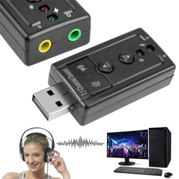 Mini Väline USB 2.0 helikaart 7.1 Kanali 3D Virtuaalne 12Mbps AUX Kõrvaklappide Audio Mic, Speaker Adapter ARVUTI Desktop Sülearvuti