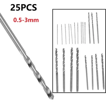 25 Tk Puuriterad 0.5 mm-3mm Mini HSS Spiraal Drill Bit Raua Stee Pcb Käsitöö Ehted Tegemine on kiirlõiketerasest Käsi-Tööriistad