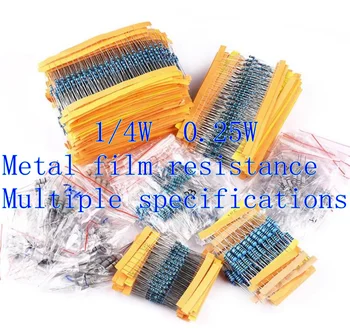 {100tk}1/4W metal film resistor 1 ohm/10R/100R/1K/10K/100K/1M/200R/20K/2.2 K/3K/2.2 R/22R/510R/5.1 K/4.7 R/4.7 K/470K/330R