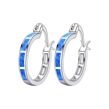 Piiriülese hot müük S925 sterling silver fashion sinine Aobao südame-kujuline kõrvarõngad mood liialdatud ümmarguse kõrvarõngad kõrva