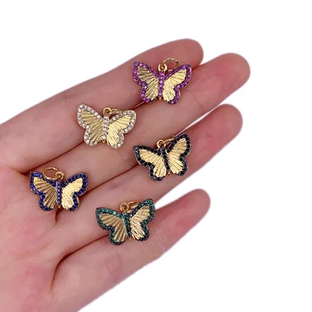 Armas Moe Butterfly Kaelakee Ripats Kullatud Seespoolne Värvikas Tsirkoon Armas Mini Tüdruk Tarvikud Kingitus