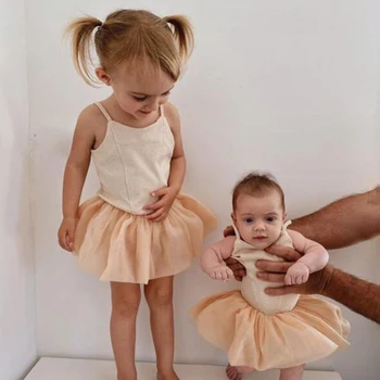 Beebi Romper Uus Suvi Imiku Tüdrukute Riided Vastsündinud Suspender Tantsu Printsess Kleit Silma Õmblemine Vabaaja Romper Lapsed Riided