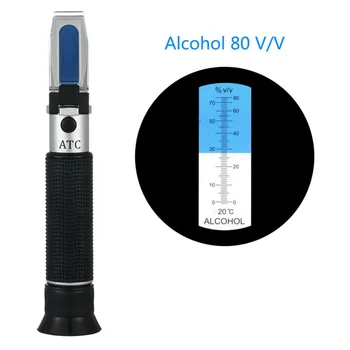 Alkoholi Kontsentratsioon Detektor Vodka Alkohol Arvesti Refraktomeetri Refraktomeetri 0-80% Alcoholometer Oenometer