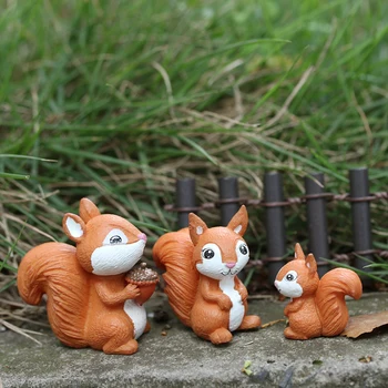 1TK Orav Figuriin Kääbus Loomade Mänguasi Haldjas Aias Micro Maastiku DIY Käsitöö Vähe Ornament Home Decor Tarvikud