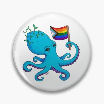 Kaheksajalg Uhkusega Lipu Pehme Nuppu Pin-Müts Ehted Decor Pääsme Naiste Armastaja Metallist Sõle Riided Fashion Cute Cartoon Loominguline