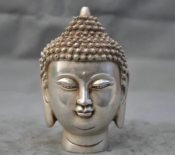Vask Messing Kodu Metallist, Käsitöö, Tiibet Tiibeti Budismis Valge Vask Šākjamuni Buddha Pea Büst Skulptuur Figuriin