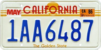 1980. California Golden State-Auto Litsents on sisse Pressitud Plaat Roostes Retro Garaaž Tina Märke Outatime Tagasi Tulevikku Metalli Stantsimine