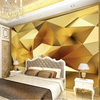 beibehang de papel parede Kohandatud taustpildi 3D foto seinamaaling luksuslik kuld kumera hulknurga Euroopa TV taust seina paber seinamaaling