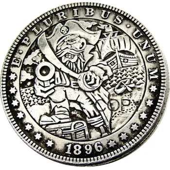 USA Hulkur 1896 Morgan Dollar Käsitsi Nikerdatud hõbetatud Koopia Mündid