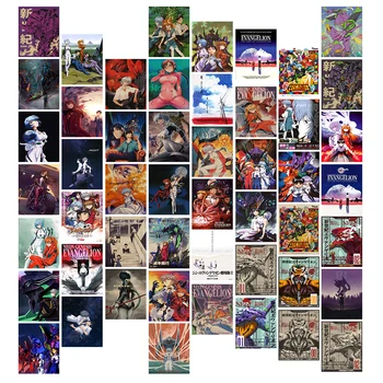 50tk Postkaart Jaapani Kuulus Klassikaline Animatsioon NEON GENESIS E. V. A Asuka Ayanami Rei Kollaaž Kit Stiilne Trüki Kleebis Decor