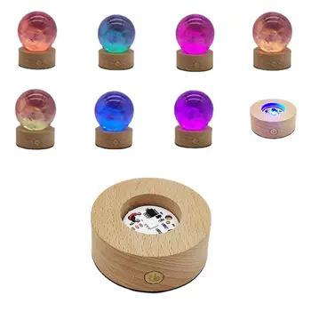 Romantiline USB Powered Fotograafia Rekvisiidid Käsitöö Öö Lamp Base Kodu Kaunistamiseks LED Valgus Dispaly Omanik kristallkuul Alus