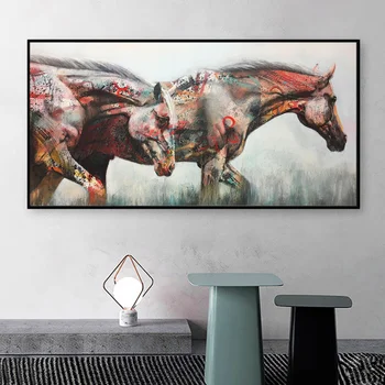 Hobused Loomade Plakat Lõuendile Maali Pildid Seina Art vintage Hobused Loomade Pildid elutuba Kodu Kaunistamiseks raamita
