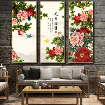 Hiina Pojeng Lill Linnud Liblikas Plakat, Lõuend Print Maali Seina Art Elutuba Kodu Kaunistamiseks