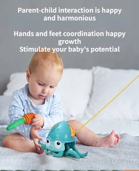 Loominguline jalgsi kaheksajalg hariduslik mänguasi lastele Mehaaniline pet beebi vannitamise wind-up vee mänguasi Tõmmake String Beach Mänguasjad