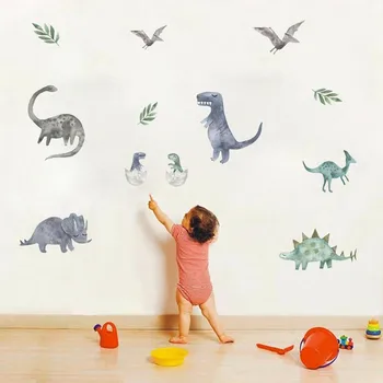 Dinosaurus Seina Kleebis Ins Iseloomu Laste Tuba Cartoon PVC Graffiti Kleebis Magamistuba, Vannituba Accessorie Poiss Metsa Tapeet