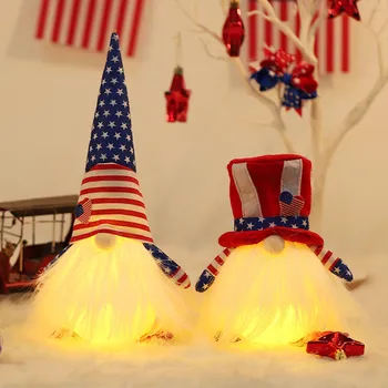 2 TK Dekoratiivsed Gnome, Dwarf Patriootliku Nukud iseseisvuspäeva Ameerika Palus Nukud Kihiline Plaat, Dekoratsioonid Valgus
