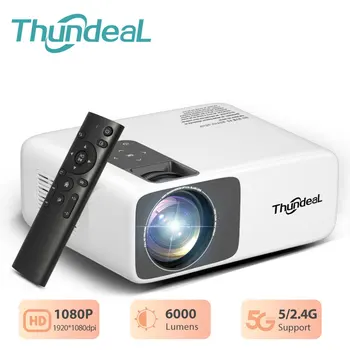 ThundeaL TD93Pro Projektor Full HD 1080P Kaasaskantav 2K 4K Video, WiFi, Android Projektor TD93 Pro kodukino Kino Telefon Beamer