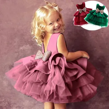 2023 Väikelapse Beebi Tüdrukud Printsess Backless Elegantne Lapsed Pulmapidu Pall Kleit Vastsündinud Imiku 1. Sünnipäeva Ristimine Kleidid