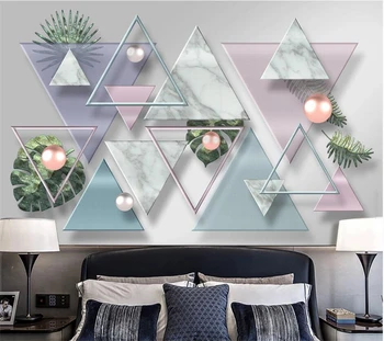 Kohandatud taustpildi 3d stereo seinamaaling kaasaegne minimalistlik geomeetriline marmorist mosaiik TV taust seina paberid home decor фотообои обои 3d