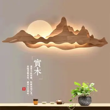 Hiina LED-elutuba Seina Tuled Loominguline Puit Kunsti Akrüül Maastiku Müüri Taustal Wall Decor Salongi Valgustus seinavalgustid