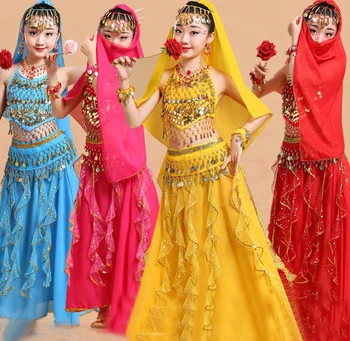 5tk Kid kõhutantsu Tüdrukud kõhutants Kostüümid Lastele kõhutants Tüdrukud, Bollywood, India Tulemuslikkuse Dancewear Riiete Komplekt