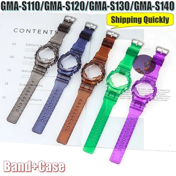 Käevõru Raami bezel Watchband GMA-S110/GMA-S120/GMA-S130/GMA-S140 Watch Band Rihm Replacment Kummist Randme GMA-S110 Juhul Katta