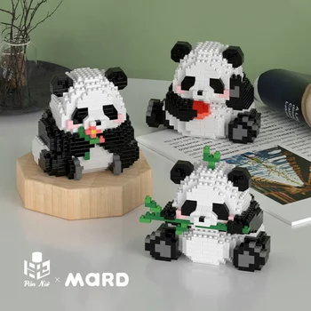 Armas Väike Panda Kokkupanek ehitusplokid Laste Puzzle Mänguasjad ABS Plastikust Väikesed Osakesed Kokku ehitusplokid Teenetemärgi