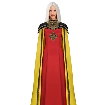 Rhaenyra Targaryen Cosplay Kleit Varjatud Täiskasvanud Naised, Tikandid Maja Dragon Retro Ühtne Sobiks Halloween Varustus Naine